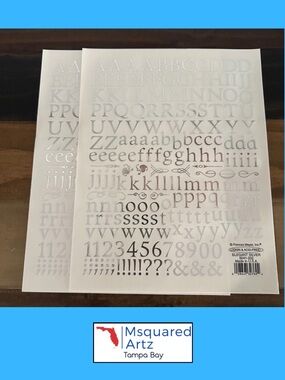 Frances Meyer Elegant Gold Silver Alphabet Stickers Set of 4 Scrapbook Craft